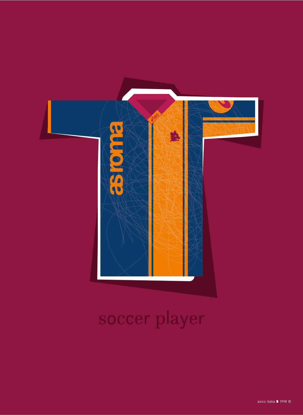 soccer player • Roma soccer t-shirt 1998